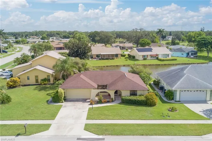 Aerial perspective of suburban area