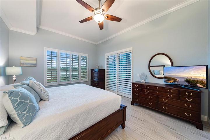 Master bedroom with long lake view