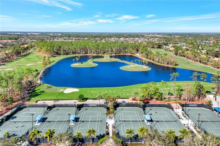 Bird's eye view featuring tennis courts