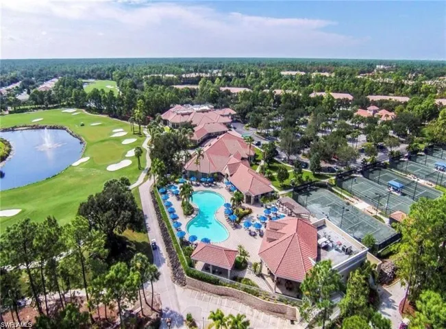 Aerial view of old clubhouse amenities, now being expanded and improved. Improvements should be ready early Spring 2025.