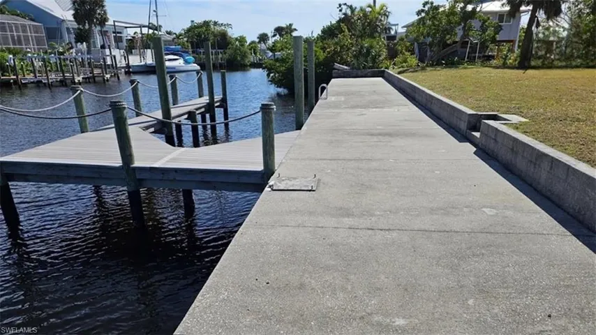 Dock and large seawall