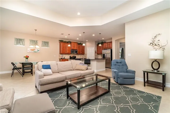 Open kitchen with large island.
