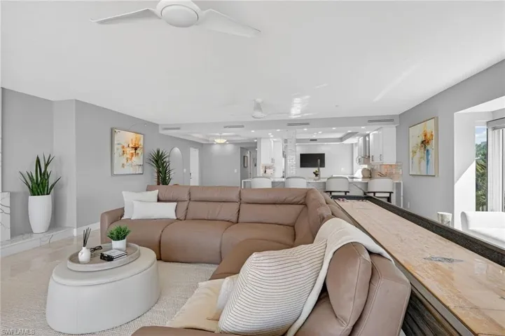 Living room with ceiling fan