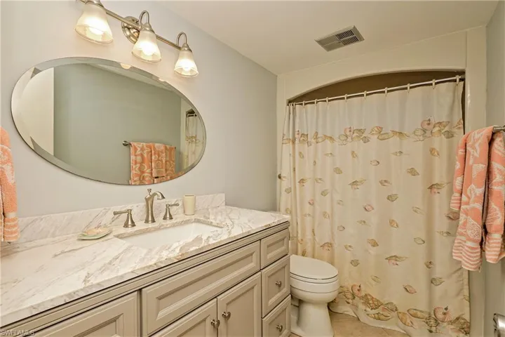 Guest Bath with Tub/Shower, and updated Vanity area.