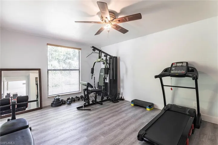 Bonus room currently used as a workout room could be used for fourth bedroom, den, office, etc.