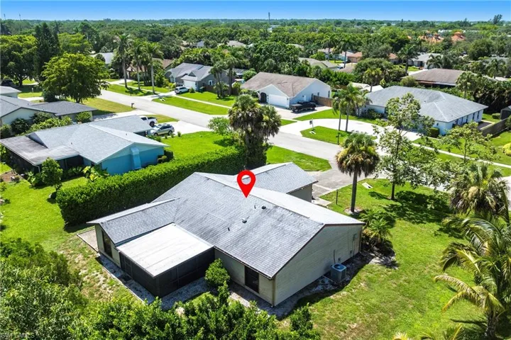 Aerial view of residential area