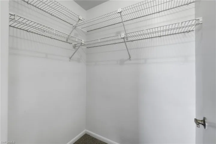 Spacious closet with carpet
