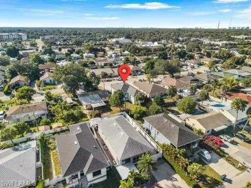 Aerial perspective of suburban area