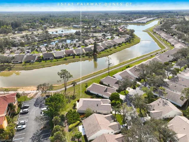 Scenic aerial perspective highlighting nearby waterways and greenery.