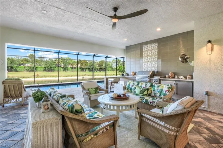 Spectacular Outdoor Living features the Huge Extended Lanai that offers an outside home of poolside seating, dining, sunbathing and cooking!!