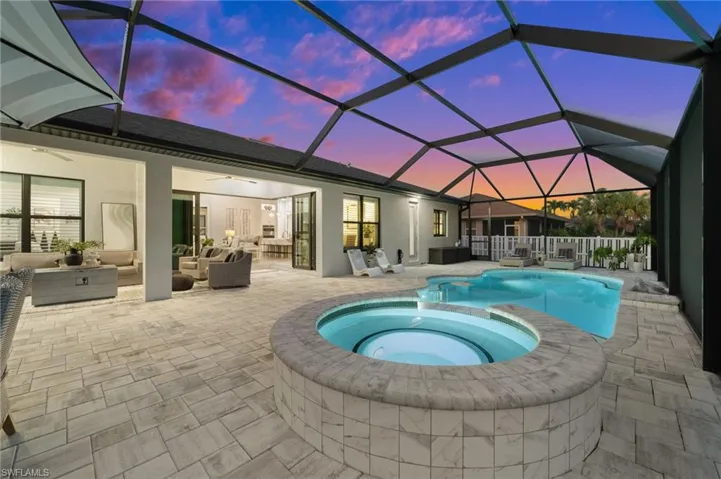The spa is ready for an evening dip