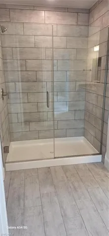 Bathroom with a shower stall