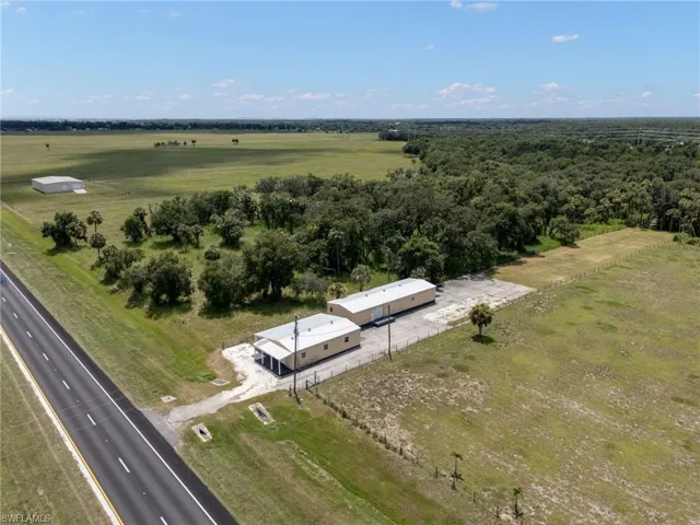 Aerial view of sparsely populated area