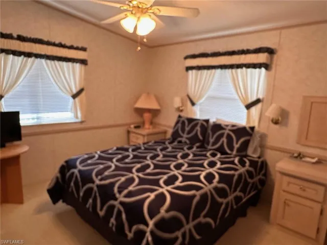 Bedroom with a ceiling fan