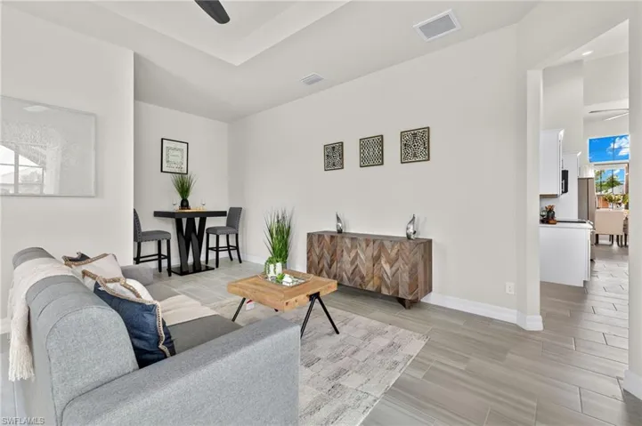 Living room with ceiling fan