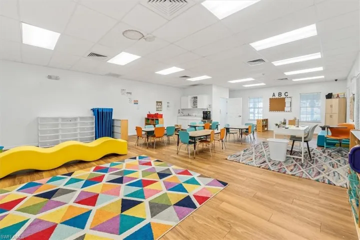 Rec room featuring a drop ceiling