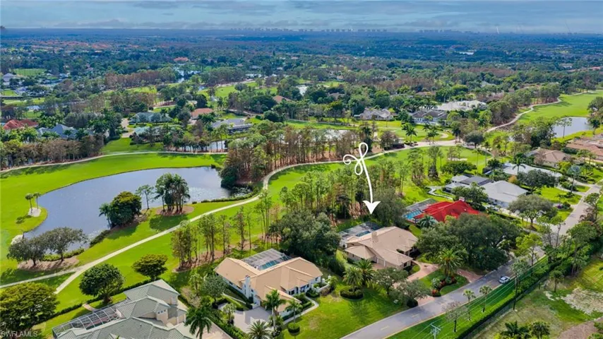 Aerial of home on the 2nd fairway of the Quail Course