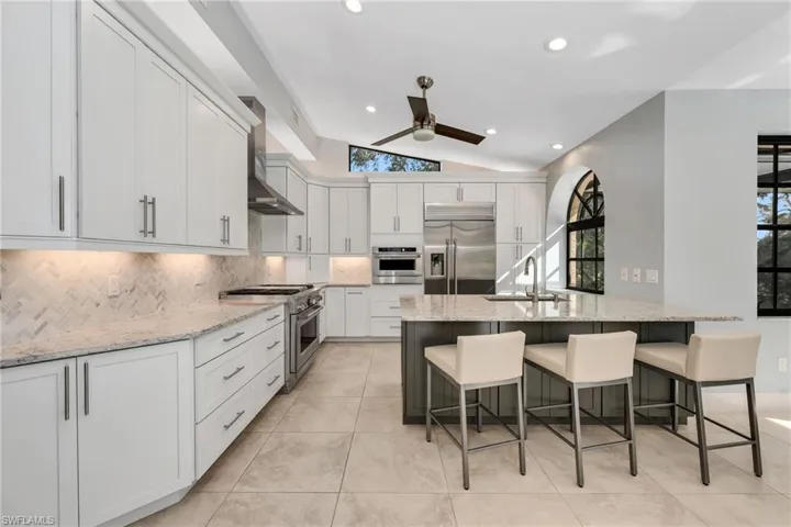 Kitchen with gas cooktop (propane tank buried in yard)
