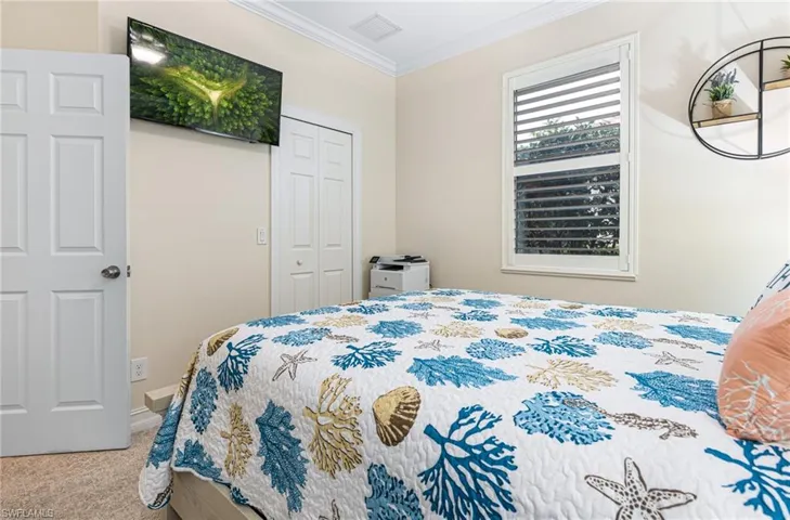 Guest Bedroom with new carpet and plantation shutters