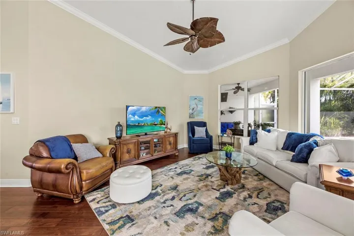 Vaulted ceiling in family room