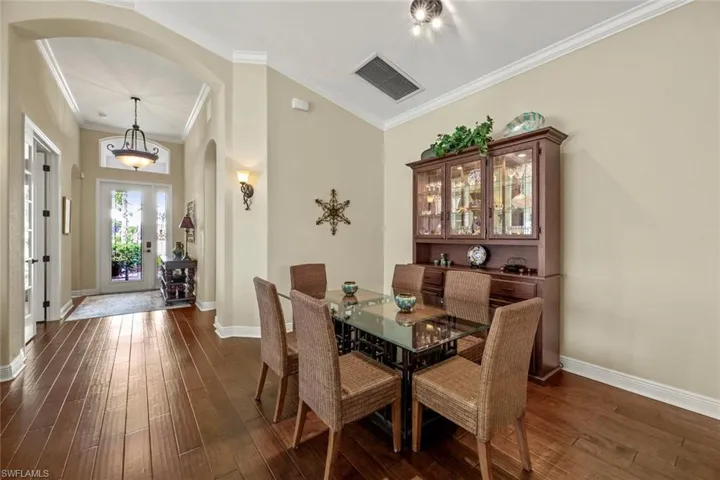 View from dining area to front foyer