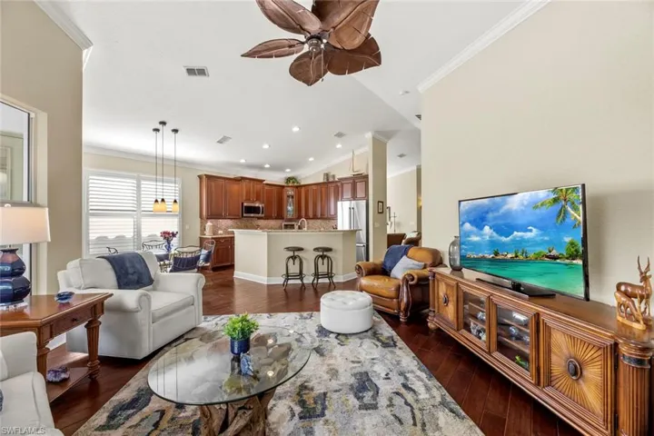 Family room looking directly towards kitchen
