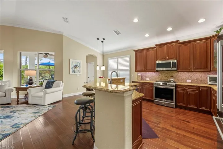 Kitchen next to family room