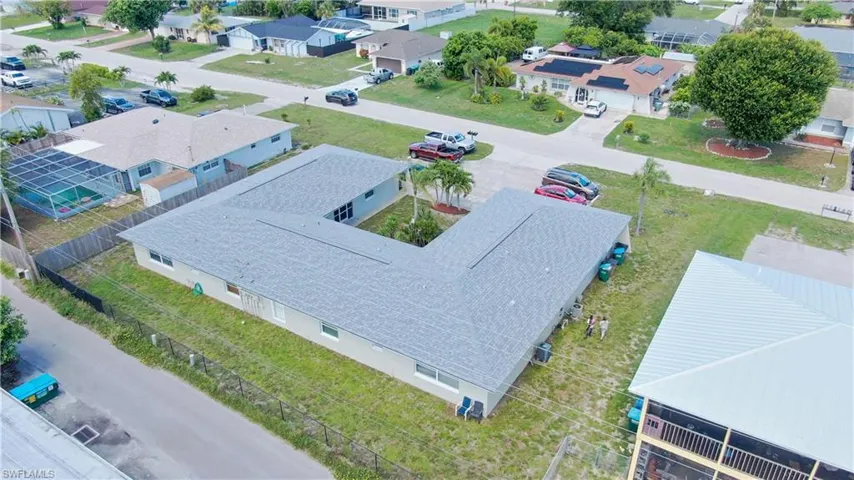 Aerial view of residential area