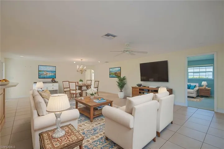 Living area virtually staged