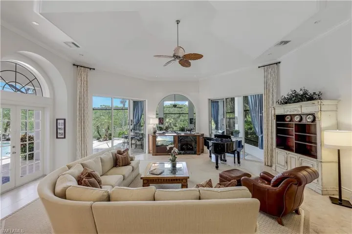 The informal living room is so light and bright!