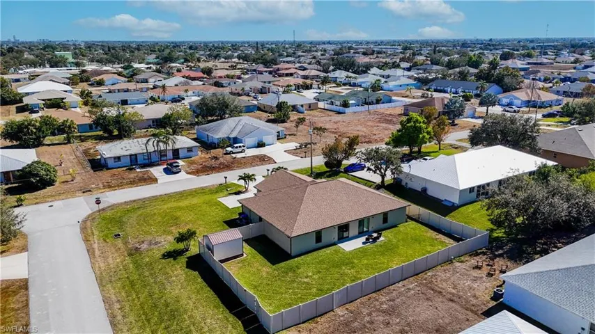 Aerial view of residential area