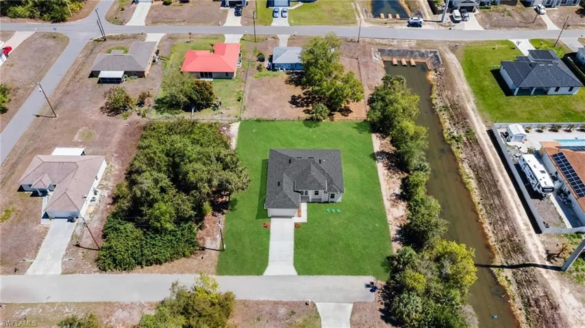 Aerial view of residential area