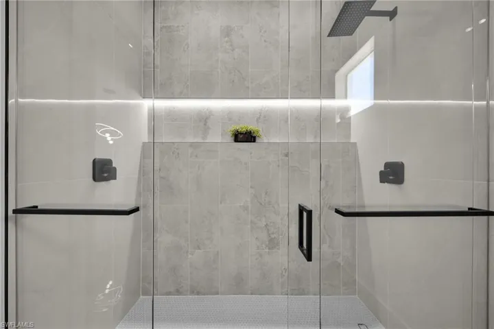 Bathroom with a shower stall