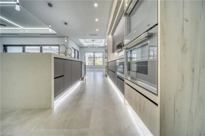 Lower and upper LED lights featuring recessed lighting