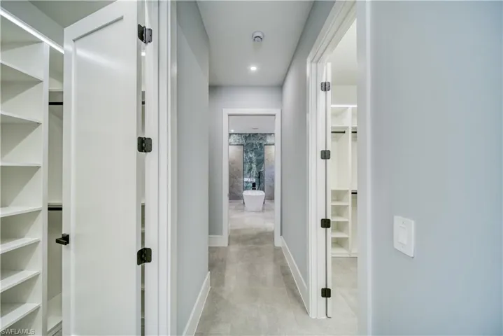 Master Bedroom Hallway featuring recessed lighting