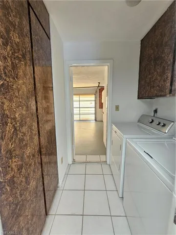 White square tile flooring