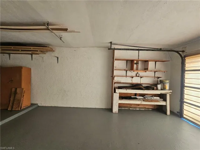 Concrete flooring and textured walls