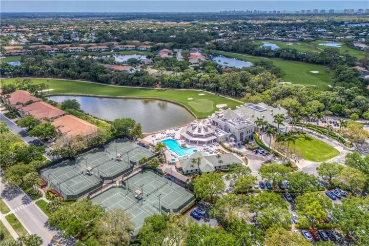 Drone view of the new Bistro next to the New Resort Style pool.