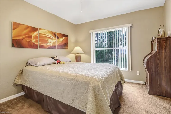 Bedroom with carpet floors