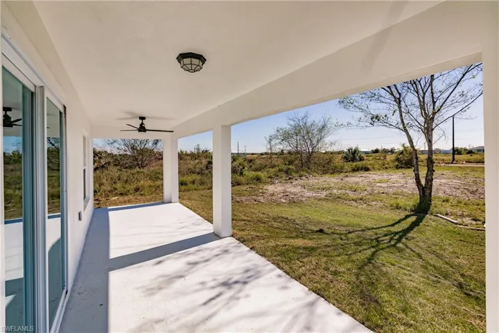 View of patio / terrace with ceiling fan