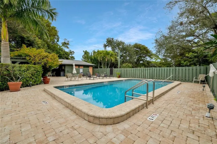 Pool area has a cabana to get out of the sun or get-togethers.
