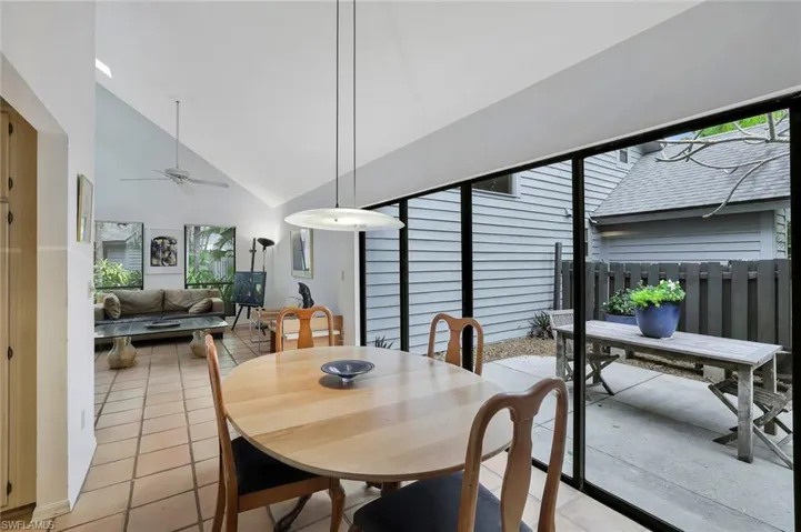 Good sized dining space with vaulted ceilings