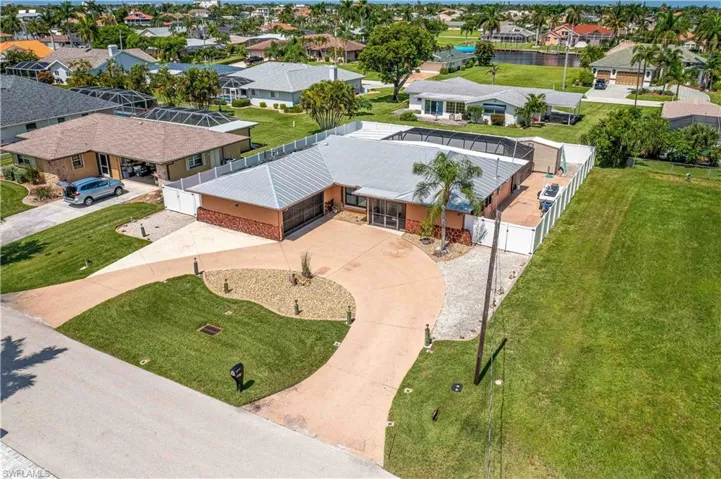 Aerial view of residential area