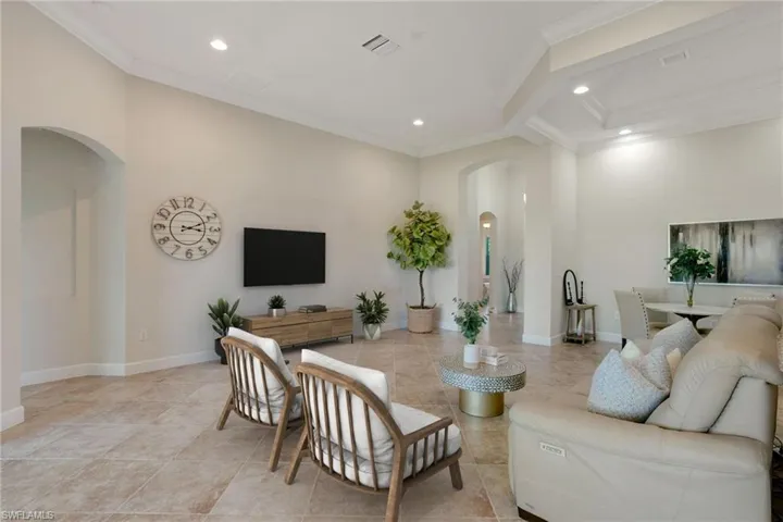 Virtually added chairs and entertainment stand