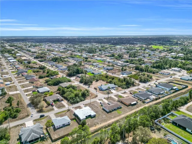 Aerial view of residential area