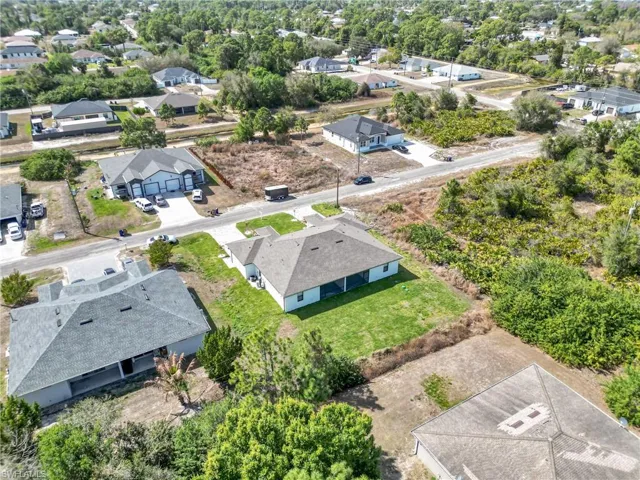 Aerial view of residential area