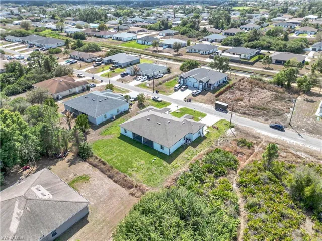 Aerial perspective of suburban area