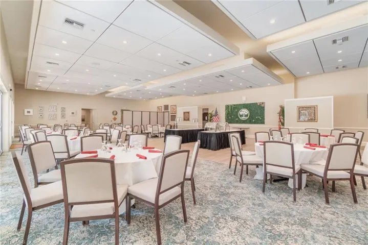Dining area featuring recessed lighting
