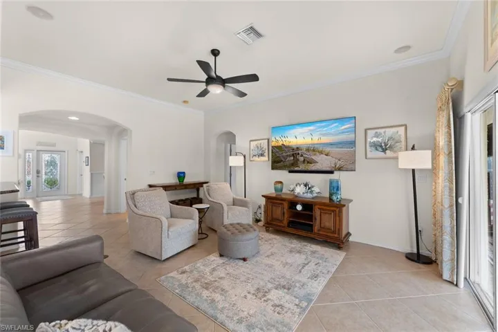 Family room looking towards front entry