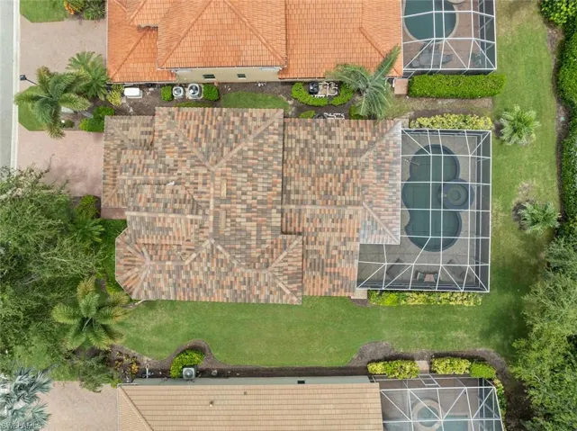 Aerial view directly above home
